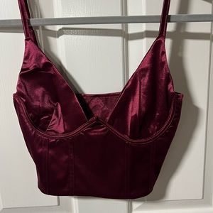 Wine red corset top